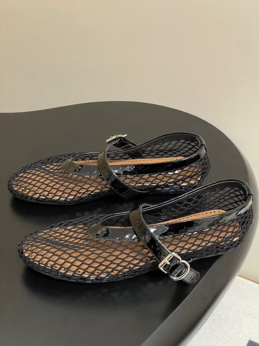ALAIA French Ballet Flats: Stunningly Beautiful Openwork Fishnet Shoes 🔥 - Picture 3 of 8